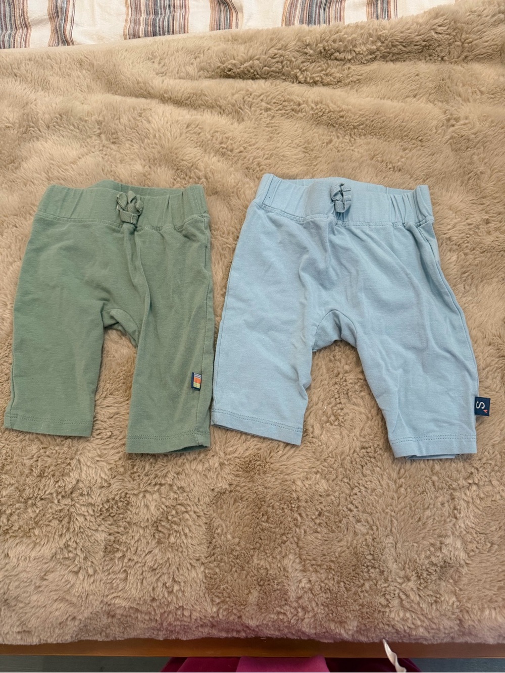 Magnetic Me Green & Light Blue Baby Stretch Pants Pair